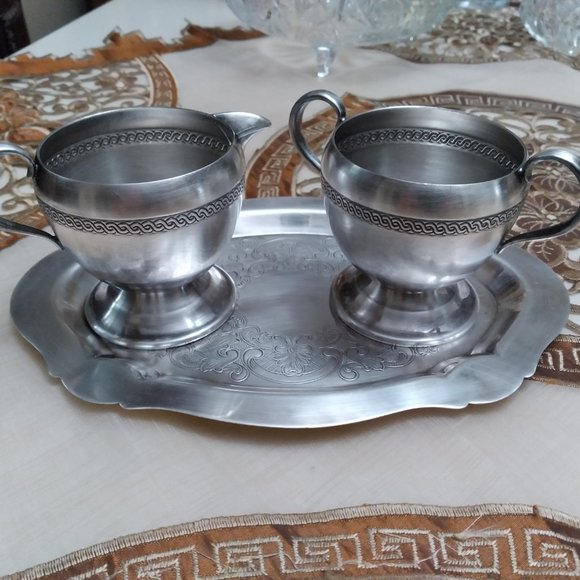 Vintage tray with sugar and milk holders - Picture 1 of 6